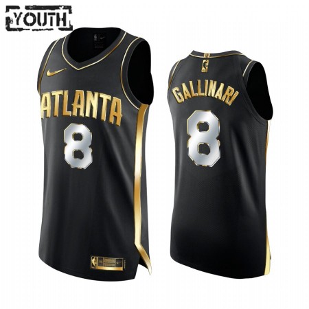 Maillot Basket Atlanta Hawks Danilo Gallinari 8 2020-21 Noir Golden Edition Swingman - Enfant